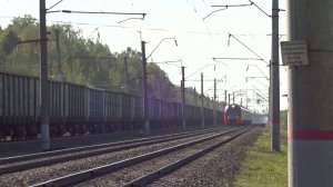 Электропоезд ЭС1-029+022 на перегоне Игумново - Доскино