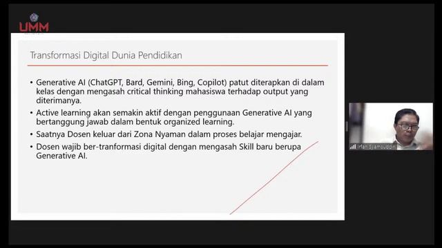 Diskusi dan sosialisasi VP UMM: Quo Vadis Pendidikan di Era Artificial Intelligence смотреть онлайн