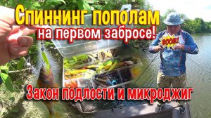 Спиннинг пополам на первом забросе! Закон подлости и микроджиг.