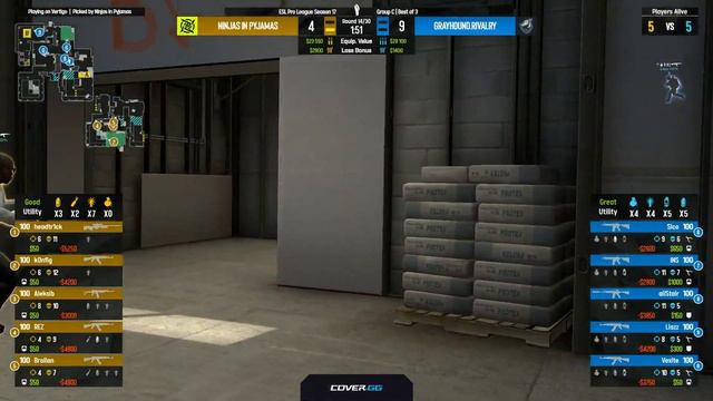 NiP vs Grayhound | Map 2 Vertigo | ESL Pro League Season 17
