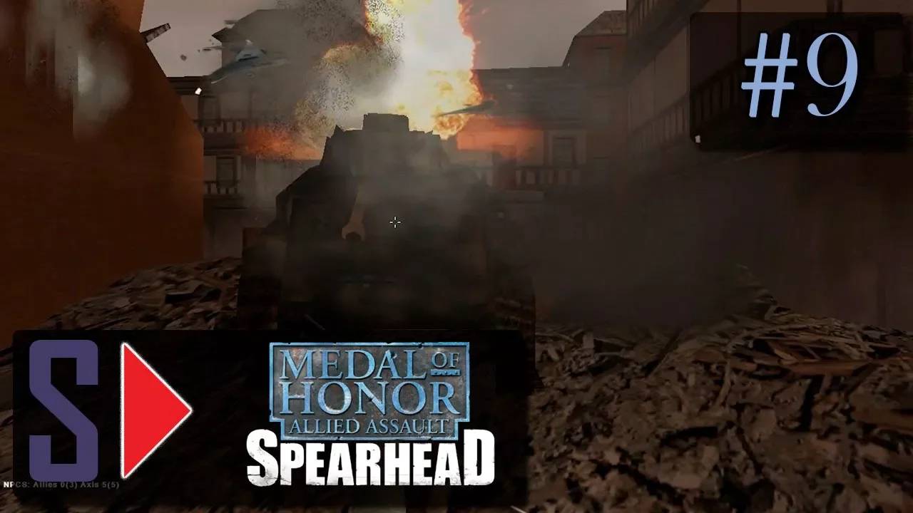 Medal of Honor： Allied Assault Spearhead (сложность ＂Тяжело＂) - #9 Танк в городе (ФИНАЛ)