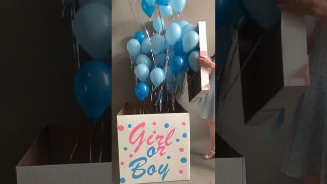 Boy or Girl? Большая коробка с воздушными шарами на определение пола ребёнка