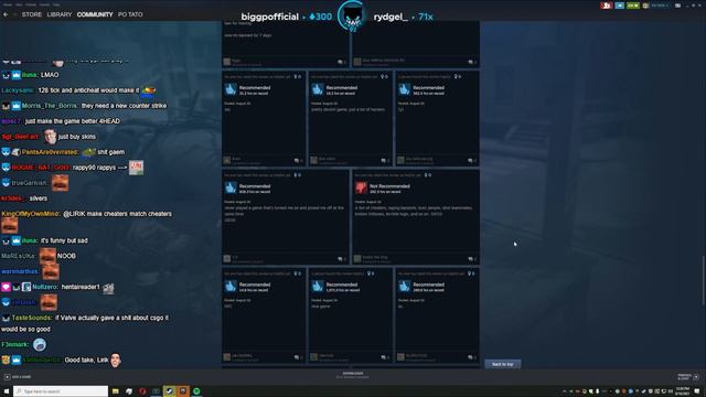 Lirik watching Steam CS:GO reviews