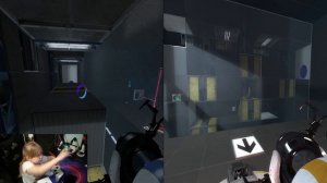 Играем в Portal 2 на двоих. Уровень 1.