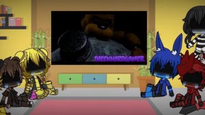 Fnaf 1 React To Glitchtrap Song Puppet x Golden Freddy.