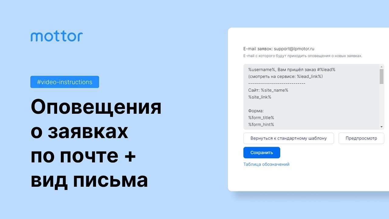 Оповещения по e-mail, настройка внешнего вида письма