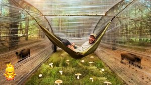 Строительство удивительного УКРЫТИЯ ИЗ полиэтиленовой СТРЕЙЧ-ПЛЕНКИ | КЕМПИНГ АСМР