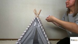 TipiPets Вигвам (горох на сером) Сборка