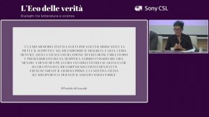 L'Eco delle verità - dialoghi tra letteratura e scienza