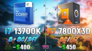 Ryzen 7 7800X3D vs Core i7 13700K - Test in 10 Games