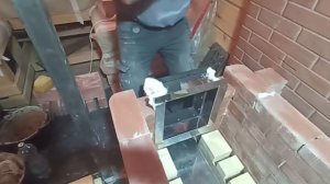 Установка топочной дверцы №2