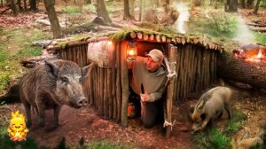 Строим секретное УБЕЖИЩЕ ПОД КОРНЕМ упавшего ДЕРЕВА. Бушкрафт. Выживание. На открытом воздухе АСМР