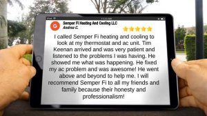 Semper Fi Heating And Cooling LLC Mesa Remarkable 5 Star Review by Andrea Cox