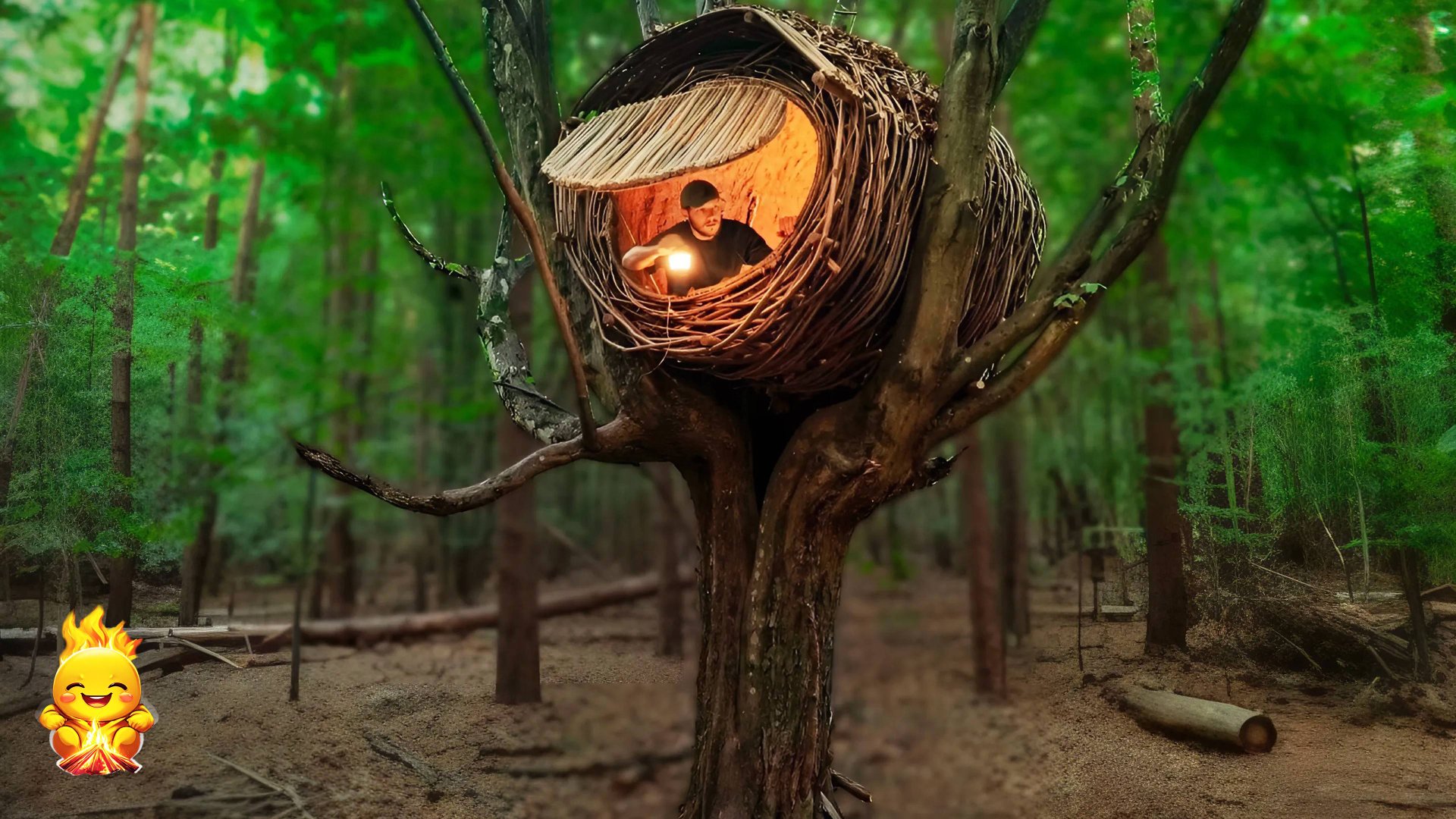 СТРОИМ теплое и уютное ГНЕЗДО | Дом НА ДЕРЕВЕ, убежище для выживания, лесная хижина смотреть онлайн