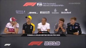 Press conference  F1 Silverstone 2019 - small curtain Lando Norris and Daniel Ricciardo