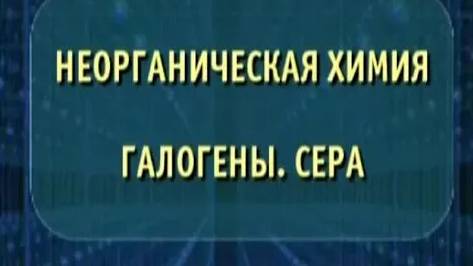 Неорганическая химия. Галогены. Серы