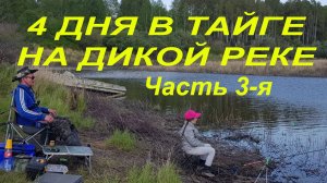 Семейный кемпинг в тайге на Дальнем Востоке. 3 часть.Рыбалка, шашлыки, палатки, зимовье. Поход на 4