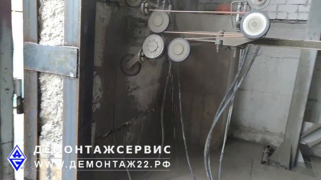 Резка бетона алмазным канатом.