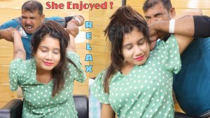 She enjoyed the Head Massage | ASMR tappings | Asim Barber Neck & Spinal Cracking