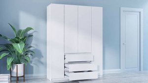 Шкаф 4-х створчатый Акация, Белый. арт.4205272