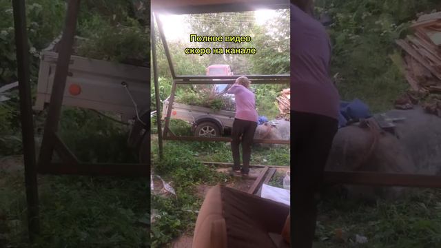 Подъёмно-складные ворота в гараж своими руками #строительство #гараж #дача