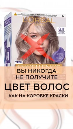 Почему цвет волос на коробке с краской не совпадает с результатом?