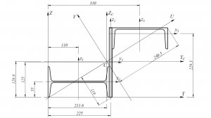 Формирование PDF эскиза сечения в масштабе на online калькуляторе "Сопромат сайт"