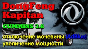 DongFeng Kapitan 3.8 Cummins: отключение мочевины (AdBlue), увеличение мощности