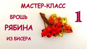 Брошь Рябина из бисера. Мастер-класс. 1 часть. Вышивка бисером.