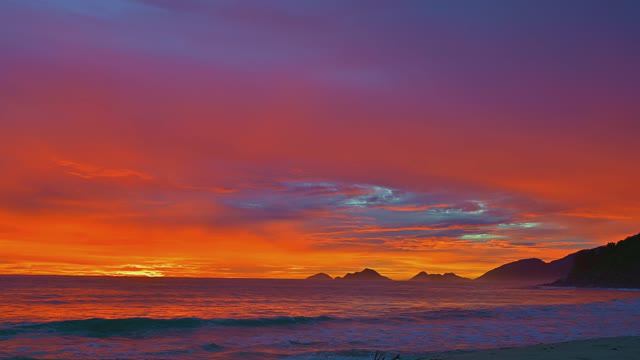 Sunset Time on Anse Louise Beach Seychells