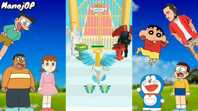 NOOB vs PRO vs HACKER | In Destiny Run | With Doraemon Nobita Gian Shinchan & Granny | ManojOP