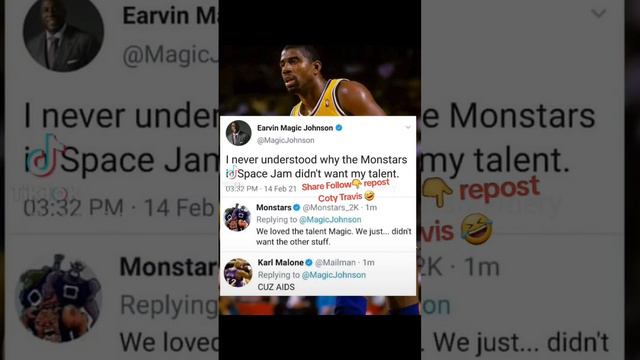 Magic Johnson just set himself up for the best burn ever! The pedo Karl Malone said it🤣 #nba