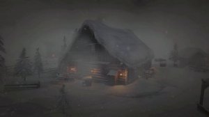 Атмосфера сильной зимней бури у лесного домика играет свою мелодию для Вашего сна