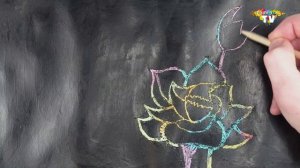 DIY Scratch Art Как нарисовать весенние цветы и стрекозу Простой масляной пастелью