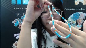 20240925-02 28.9g Natural turquoise and spiny oyster 16inch Simple atmosphere jewelry for Gift