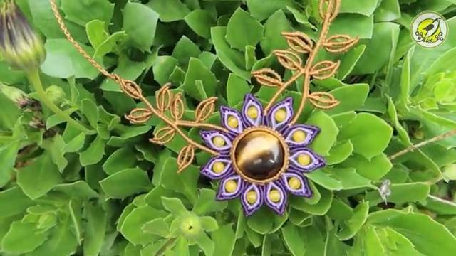 Macrame by Afeng： 2021-42｜Macrame Tutorial｜Macrame Necklace｜Flower｜编绳｜DIY｜