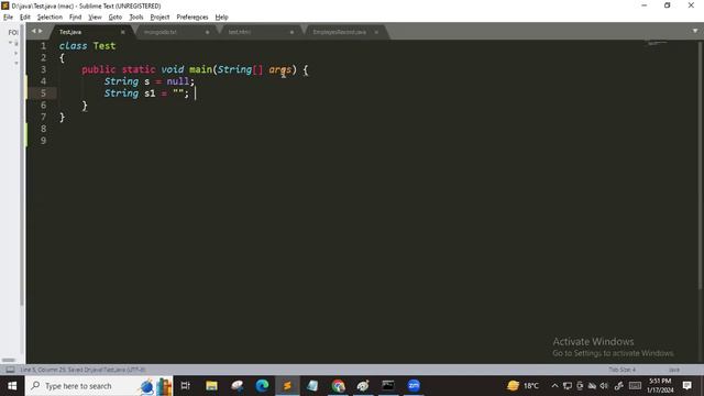 String #2 Create String Object With null Value in Java in Hindi