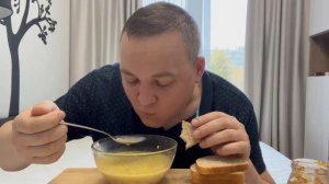 Суп с галушками мукбанг