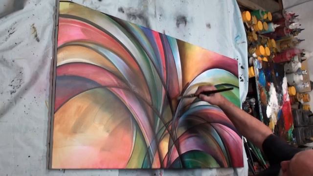 Abstract Painting "Lilys Song 2" Full Demo Michael Lang