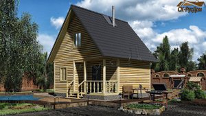 Баня из бруса с мансардой 6х6 метра Проект «БК-74»