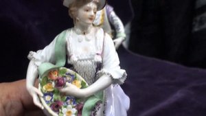 0011 Фарфор на продажу Мейсен пара 1910 года Садовники Мишель Виктор Асье (Редкость)