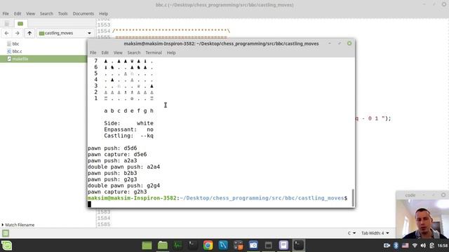 25-Bitboard CHESS ENGINE in C generating CASTLING MOVES смотреть онлайн