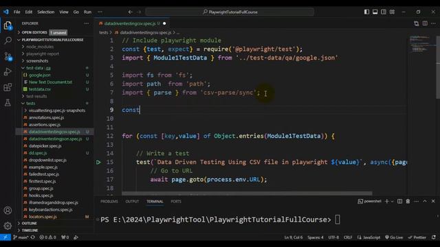 Playwright #48 Data Driven Testing using CSV File in Playwright