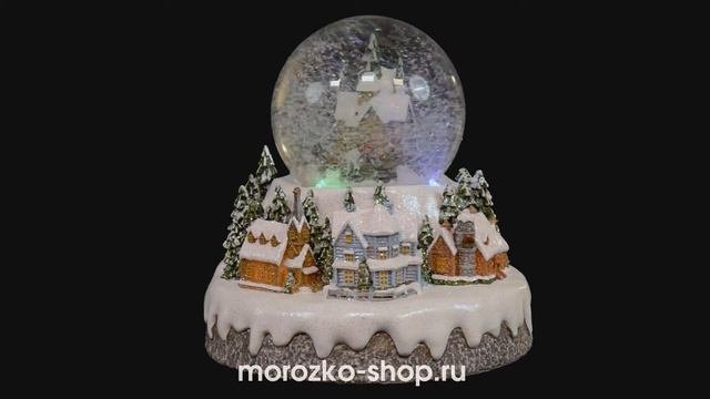 Снежный шар музыкальный ПРАЗДНИЧНЫЙ ВИХРЬ (в ассортименте), 4 меняющих цвета LED-огня, 488016