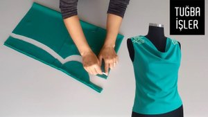 Блузка с воротником "Дегаже" Кройка и шитье | Tuğba İşler