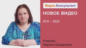 Видеоанонс лекции М.А. Климовой "УСН - 2025"