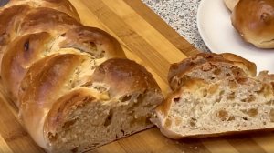 Домашняя сдобная выпечка на закваске булочек и плетёнки из трёх полос