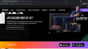 Error al usar la web app fut 22