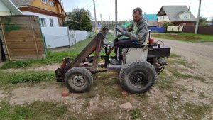 Самодельный погрузчик,гидроход,Тест кирпичи,