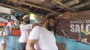 Manoj Master caring head massage | back pain killer with his different technique -Asmr Indian barbe